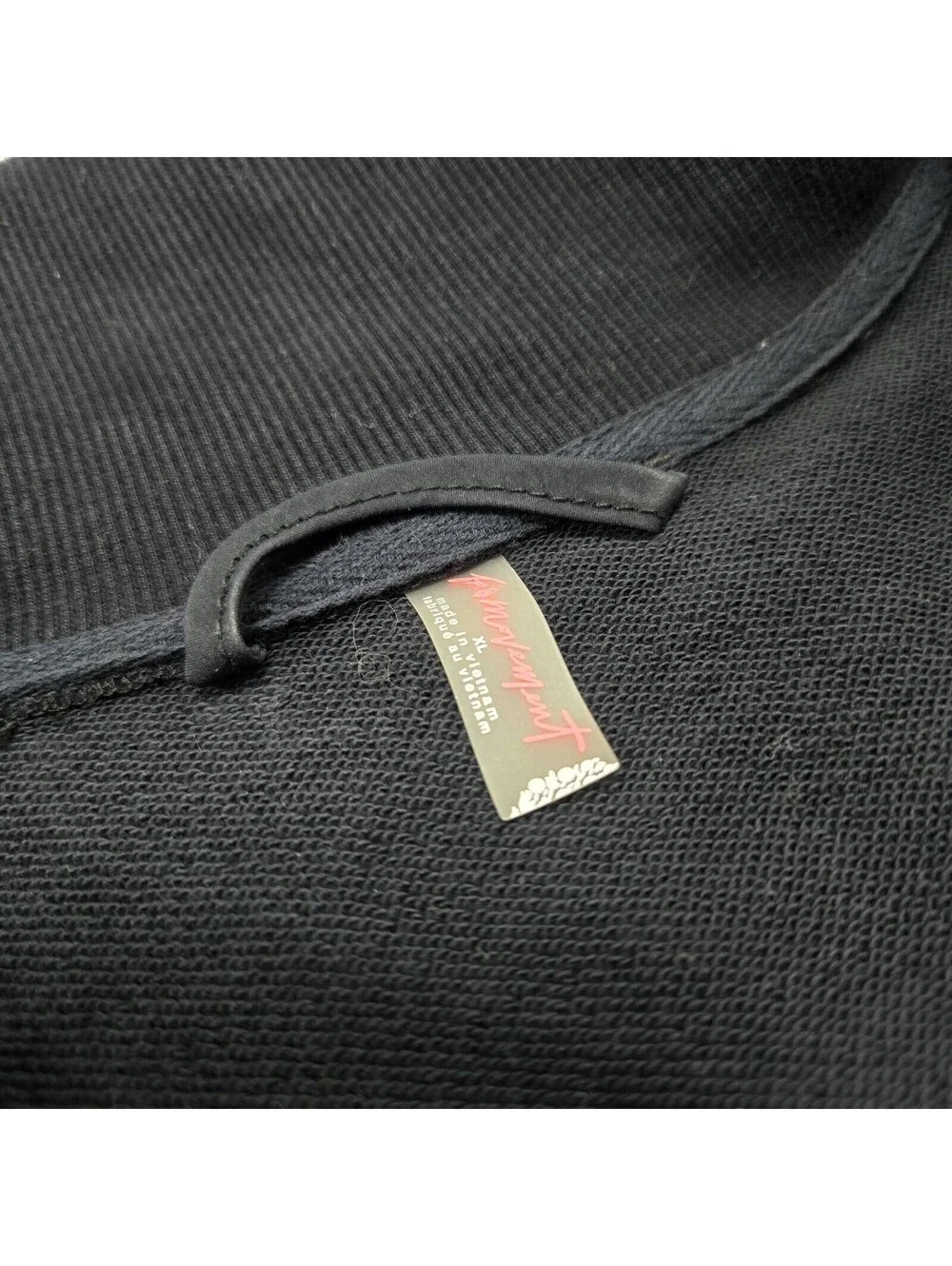 Size XL Free People FP Daybreak Reflective Sweater Black Pullover Hoodie 1/4 Zip